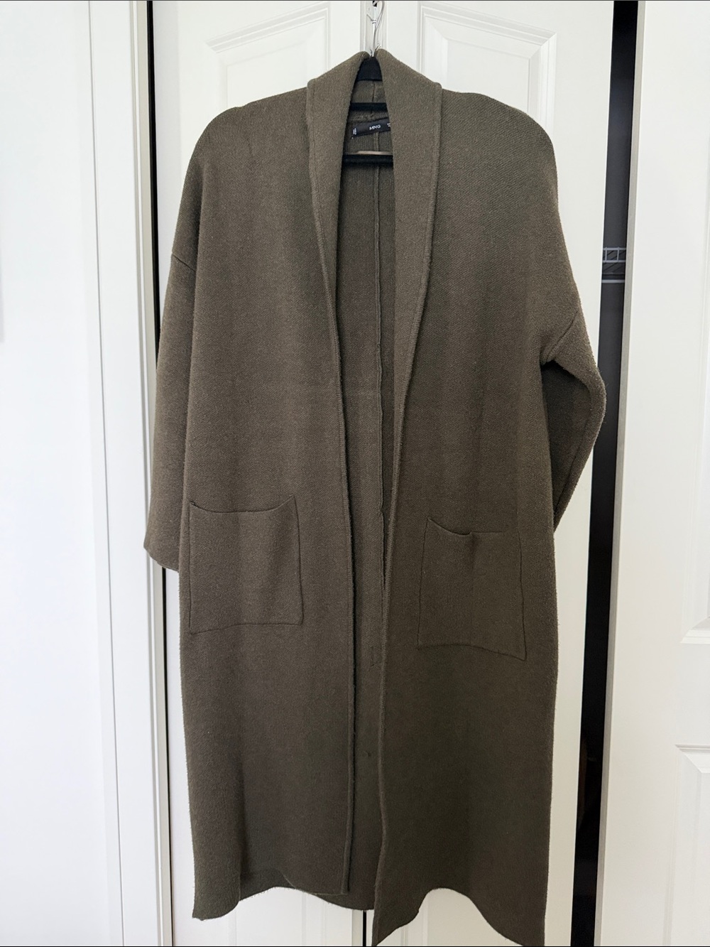 Mango Olive Open-Front Long Coatigan - Picture 1 of 2